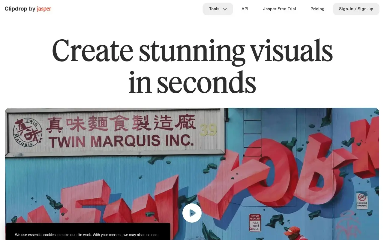 Clipdrop — A full suite of AI tools for editing images. — AI Tools
