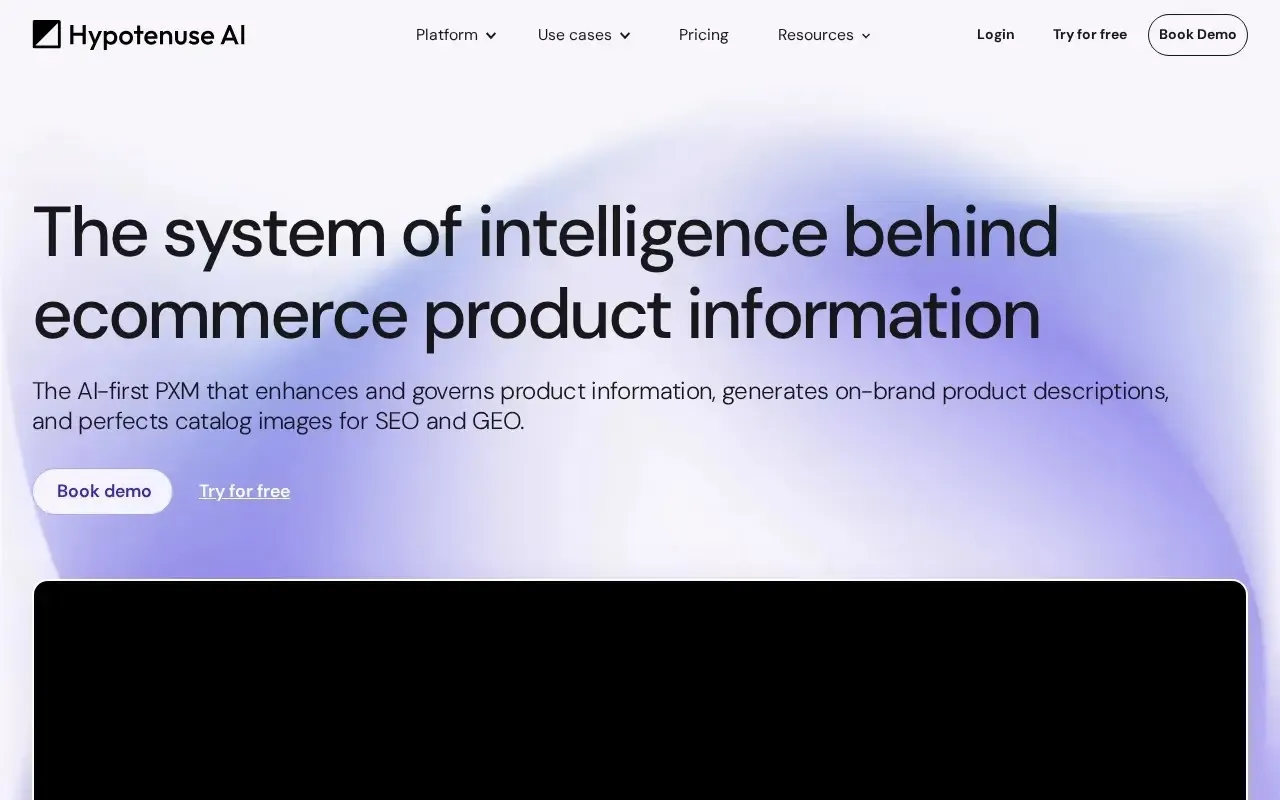 Screenshot of the Hypotenuse AI website