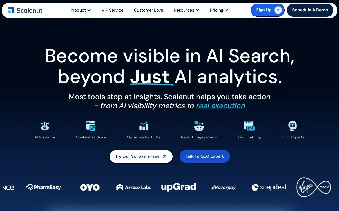 Screenshot of the Scalenut website